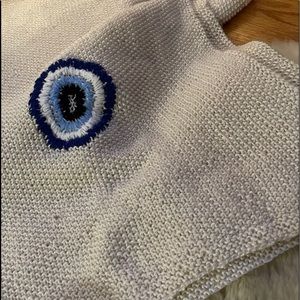 Long ivory handmade evil eye 🧿 scarf